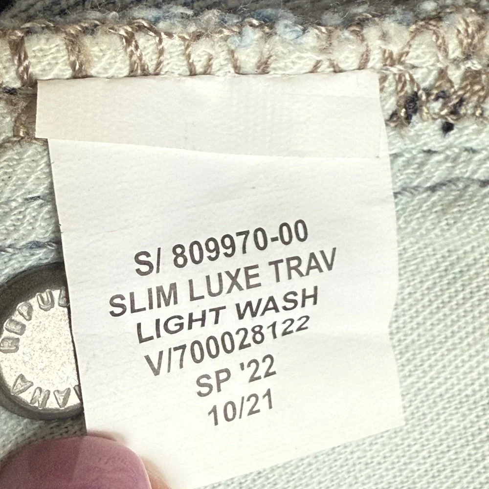 Banana Republic Slim LuxeTraveler mens jeans 40 x 32 NWOT light wash Spring - Picture 13 of 16